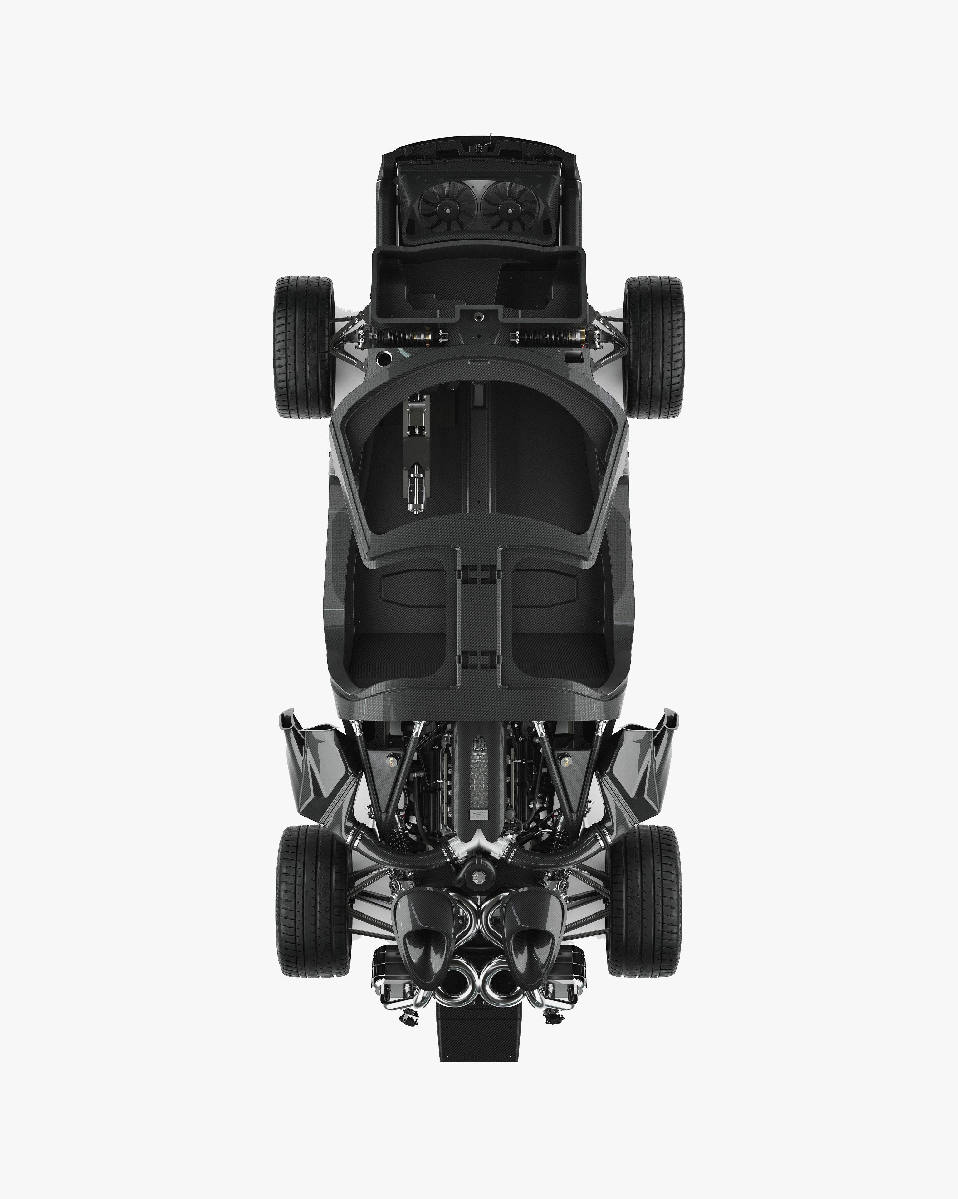 Topview view of the capricorn 01 Zagato hypercar