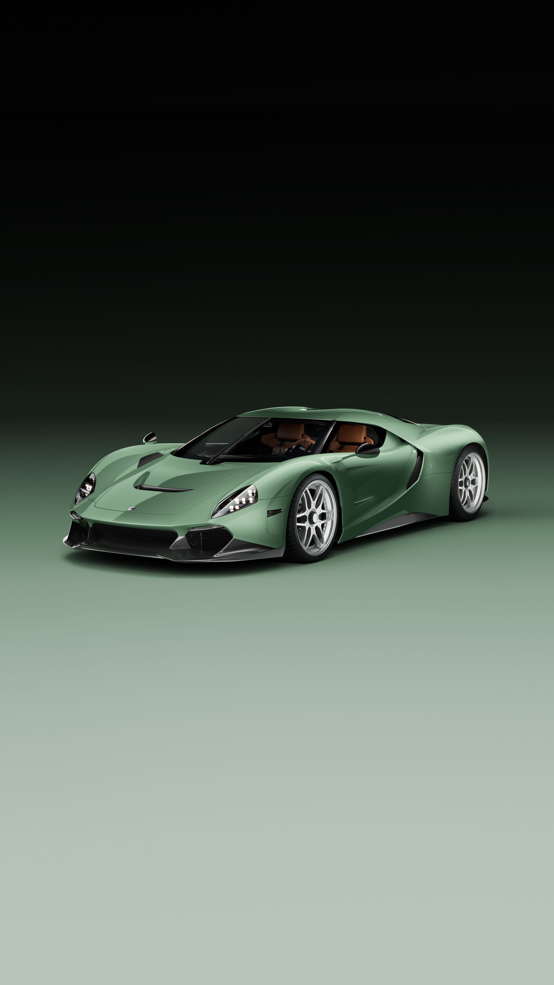 3/4 view of the capricorn 01 Zagato hypercar on a green, gradient backdrop